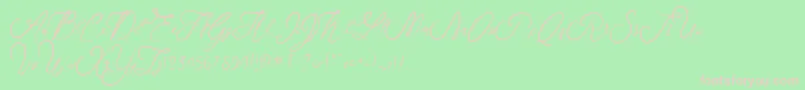 Rosella Font – Pink Fonts on Green Background