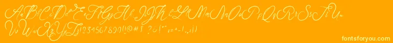 Rosella Font – Yellow Fonts on Orange Background