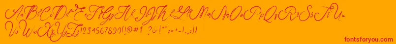 Rosella Font – Red Fonts on Orange Background