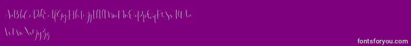 Roselyne Font – Green Fonts on Purple Background