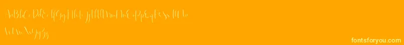 Roselyne Font – Yellow Fonts on Orange Background