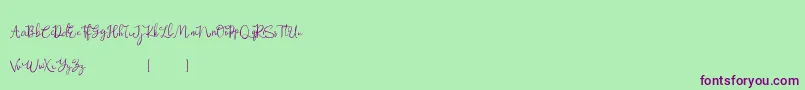 Rosemary Demo Font – Purple Fonts on Green Background