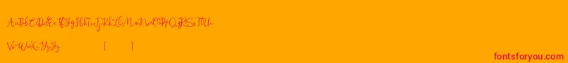 Rosemary Demo-Schriftart – Rote Schriften auf orangefarbenem Hintergrund