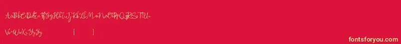 Rosemary Demo Font – Yellow Fonts on Red Background