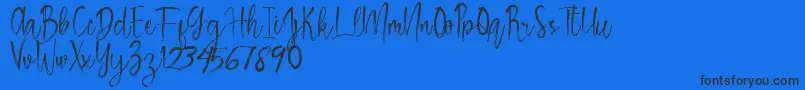 Rosemary Font – Black Fonts on Blue Background