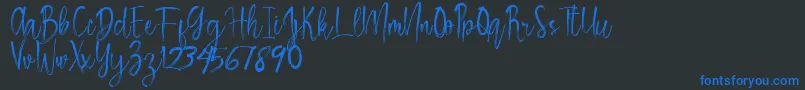 Rosemary Font – Blue Fonts on Black Background