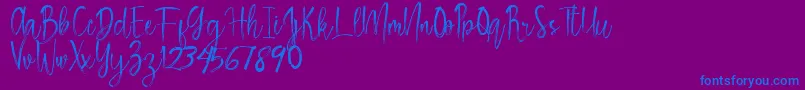 フォントRosemary – 紫色の背景に青い文字