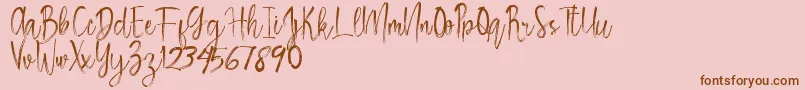 Rosemary Font – Brown Fonts on Pink Background