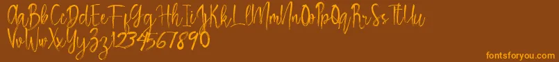 Rosemary Font – Orange Fonts on Brown Background