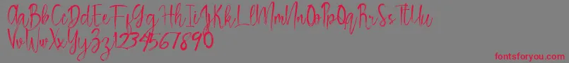 Rosemary-Schriftart – Rote Schriften auf grauem Hintergrund