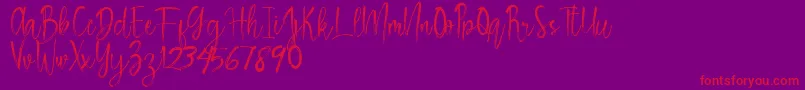 Rosemary Font – Red Fonts on Purple Background