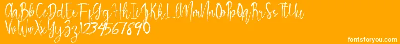 Rosemary Font – White Fonts on Orange Background