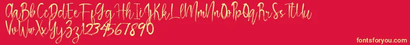Rosemary Font – Yellow Fonts on Red Background