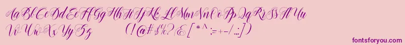 Rosenesya-Schriftart – Violette Schriften auf rosa Hintergrund