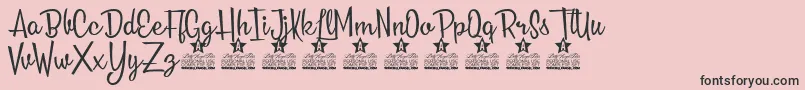 Fonte Roses Everywhere Personal Use – fontes pretas em um fundo rosa