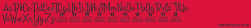 Roses Everywhere Personal Use Font – Black Fonts on Red Background