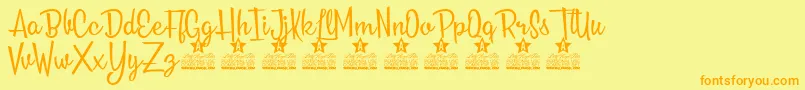 Roses Everywhere Personal Use Font – Orange Fonts on Yellow Background