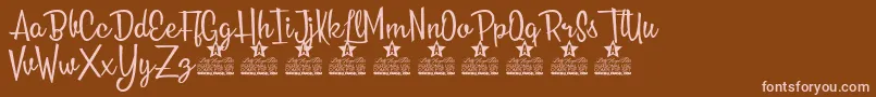 Roses Everywhere Personal Use Font – Pink Fonts on Brown Background