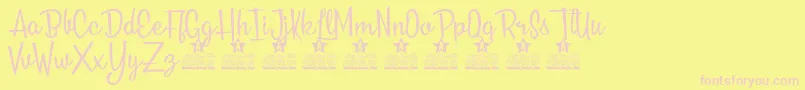 Roses Everywhere Personal Use Font – Pink Fonts on Yellow Background