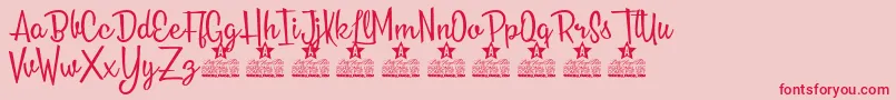Roses Everywhere Personal Use Font – Red Fonts on Pink Background