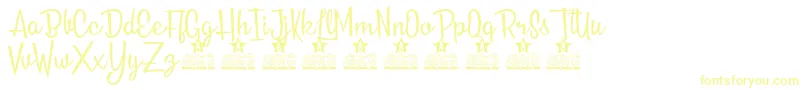 Roses Everywhere Personal Use Font – Yellow Fonts on White Background