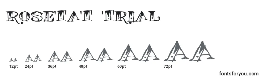 Размеры шрифта ROSETAT TRIAL   