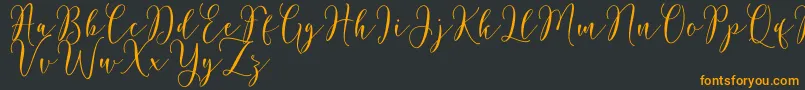 Rosetica Script Demo-Schriftart – Orangefarbene Schriften auf schwarzem Hintergrund