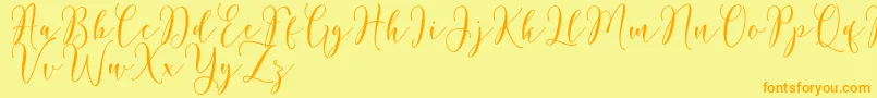 Rosetica Script Demo Font – Orange Fonts on Yellow Background