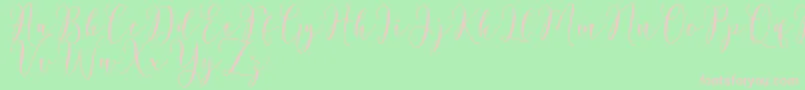 Rosetica Script Demo Font – Pink Fonts on Green Background