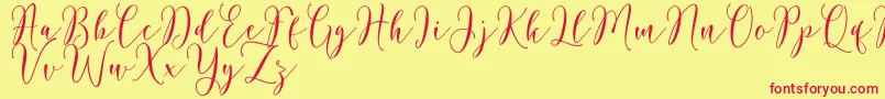 Rosetica Script Demo Font – Red Fonts on Yellow Background