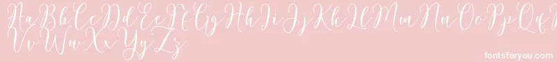 Rosetica Script Demo-Schriftart – Weiße Schriften auf rosa Hintergrund