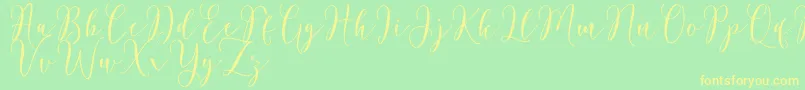 Czcionka Rosetica Script Demo – żółte czcionki na zielonym tle