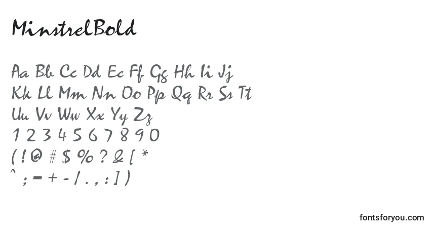 Schriftart MinstrelBold – Alphabet, Zahlen, spezielle Symbole