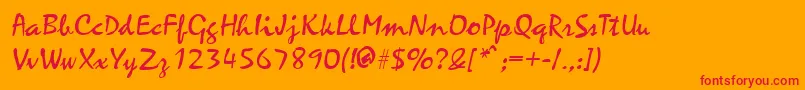 MinstrelBold Font – Red Fonts on Orange Background