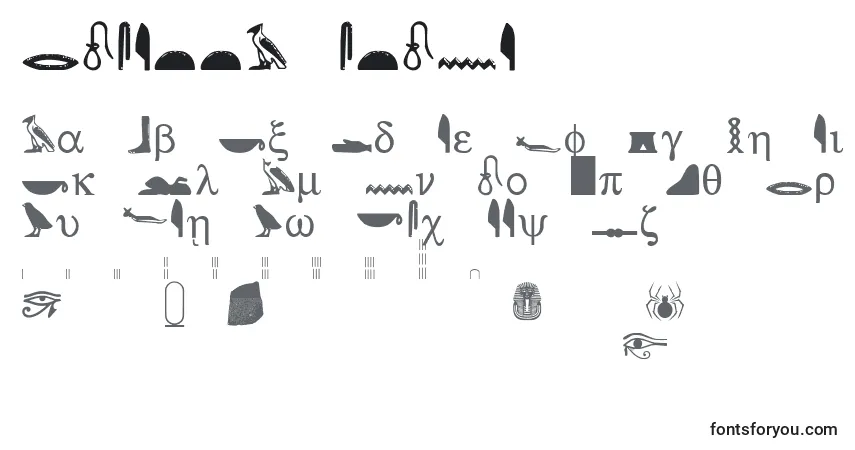 Czcionka ROSETTA STONE – alfabet, cyfry, specjalne znaki