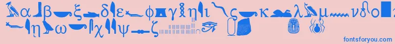 ROSETTA STONE Font – Blue Fonts on Pink Background