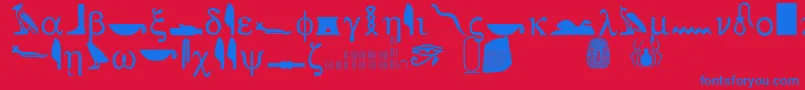 フォントROSETTA STONE – 赤い背景に青い文字