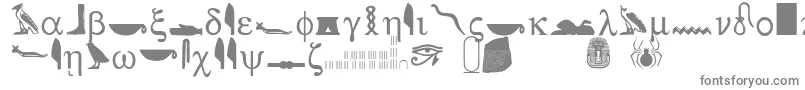 ROSETTA STONE-fontti – harmaat kirjasimet valkoisella taustalla