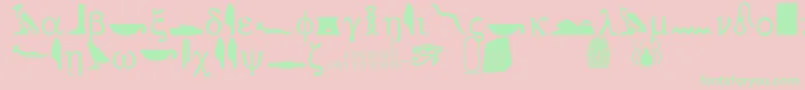 ROSETTA STONE Font – Green Fonts on Pink Background