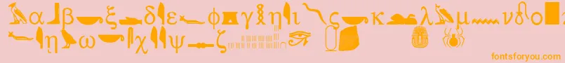 ROSETTA STONE Font – Orange Fonts on Pink Background