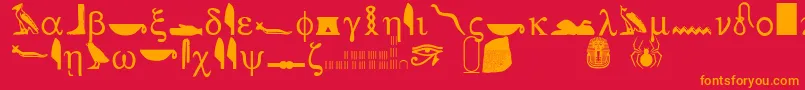 ROSETTA STONE Font – Orange Fonts on Red Background