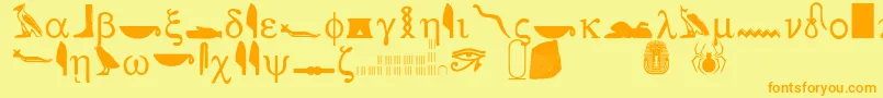 ROSETTA STONE Font – Orange Fonts on Yellow Background