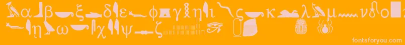 ROSETTA STONE Font – Pink Fonts on Orange Background
