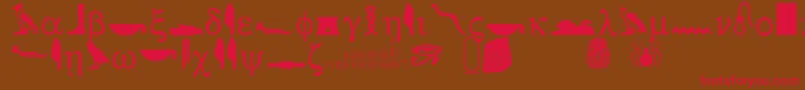 ROSETTA STONE Font – Red Fonts on Brown Background