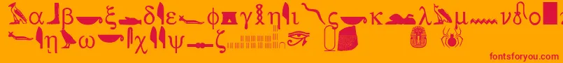 ROSETTA STONE Font – Red Fonts on Orange Background