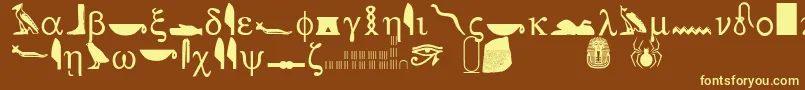 ROSETTA STONE Font – Yellow Fonts on Brown Background