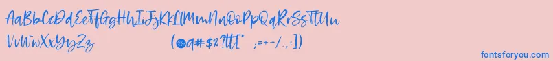 RosettaBlack Font – Blue Fonts on Pink Background