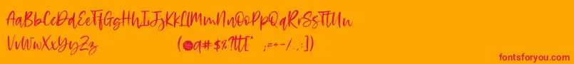 フォントRosettaBlack – オレンジの背景に赤い文字