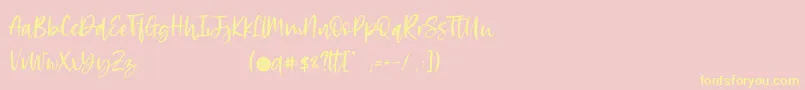 RosettaBlack Font – Yellow Fonts on Pink Background