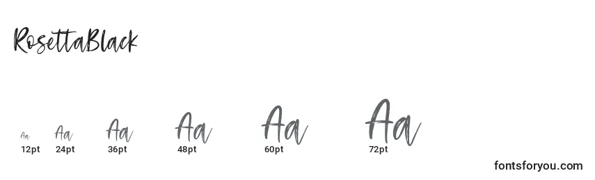 RosettaBlack Font Sizes